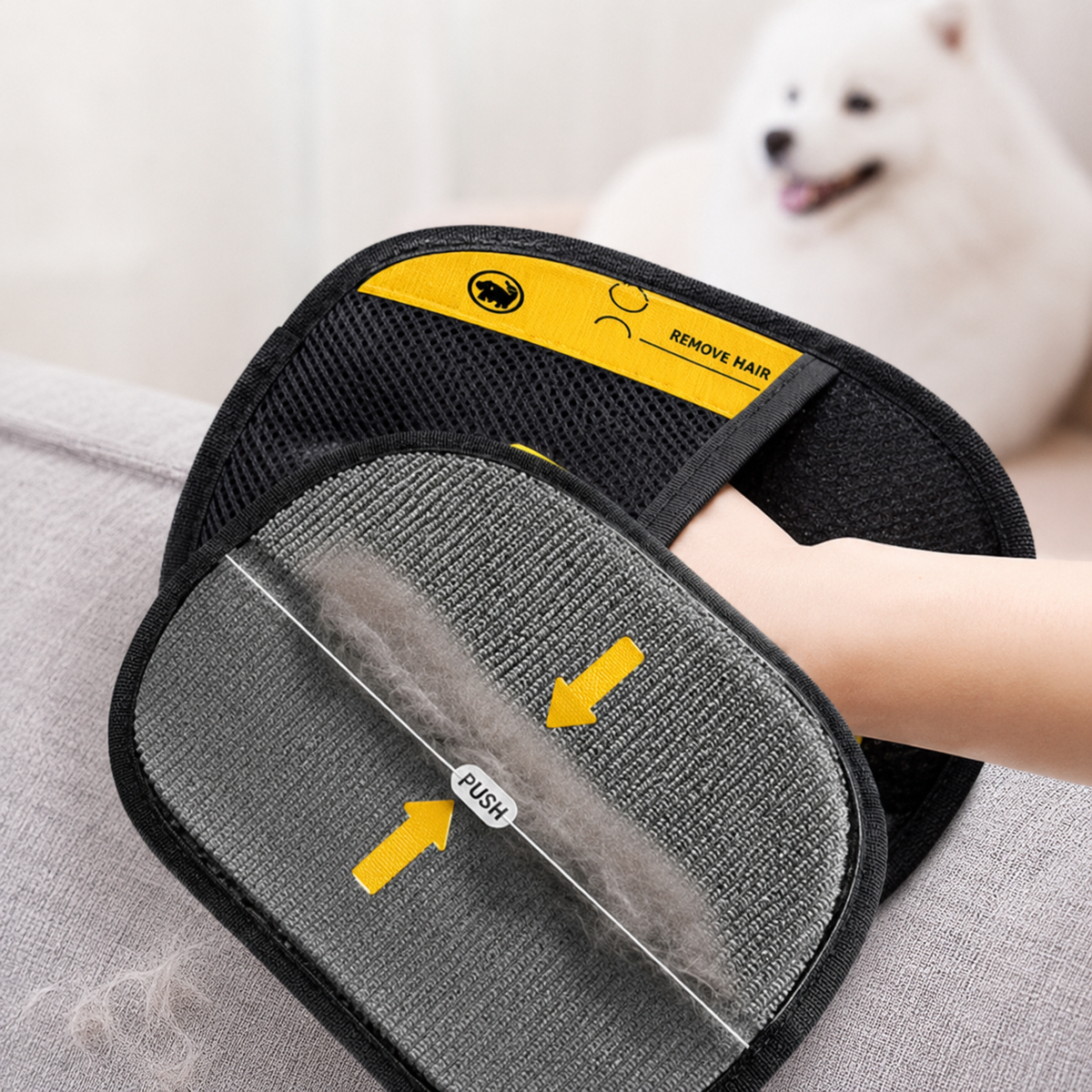 ペット用 抜け毛除去グローブ｜犬・猫対応 毛取りブラシ お手入れ簡単